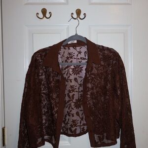 Jason Wu Brown Lace Blouse
